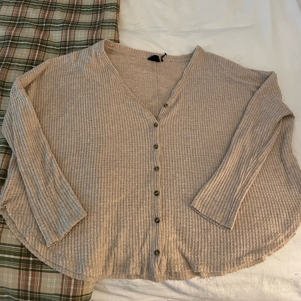 Out From Under Staying In Knit Henley Top
